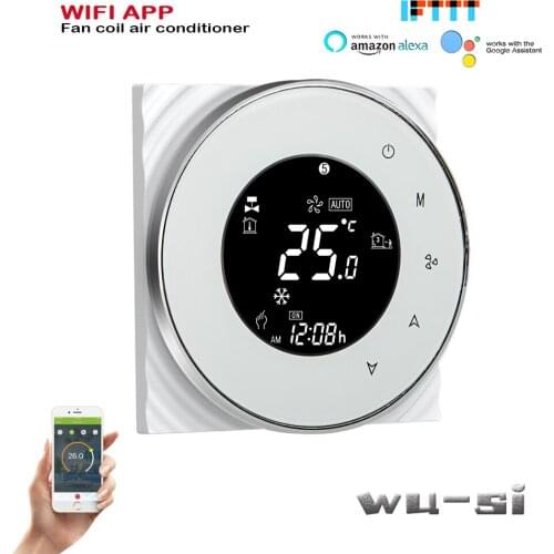 24VAC 95-240VAC wifi thermostat ,2Pipe 4Pipe Fan coil Works with Alexa Google home