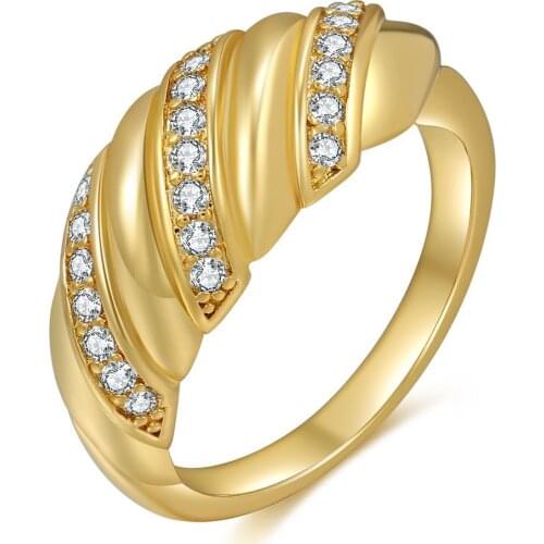 High Quality Gold Color Metal Rings for Women Party Wedding Pearl Ring Ba Gua Rings Wonderful Choice for Girls Fashion Jewelry