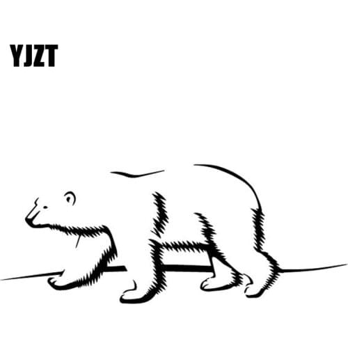 YJZT 17.6CM*7CM Polar Bear Cartoon Vinyl Decal Bumper Decorate Car Stickers Black/Silver C4-1405