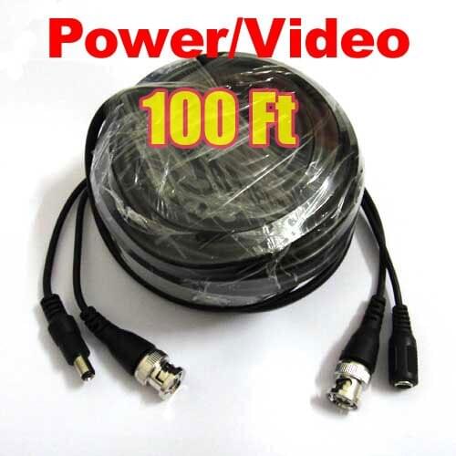 100 Feet Video Audio Power Extension CCTV Cable For Security Camera 30M