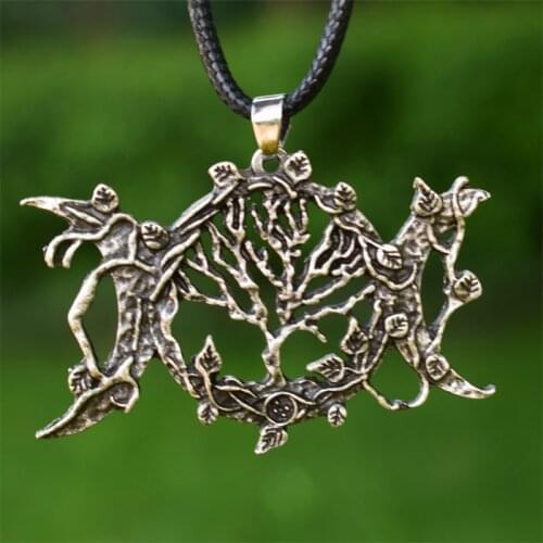 12pcs Wicca triple moon necklace with tree of life