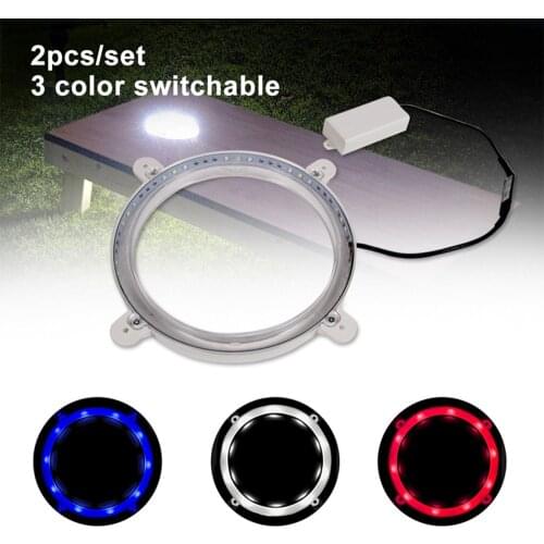 2pcs Cornhole LED Lights Cornhole Night Light Ultra Bright Standard For Family Backyard Bean Bag Toss Cornhole Game Three Color