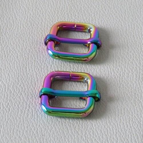 50pcs/Lot 15mm Metal Hardware Buckle Adjuster Ring For Bag Backpack Handbag Straps Belt Loop Dog Collar Clasp Sewing Accessory