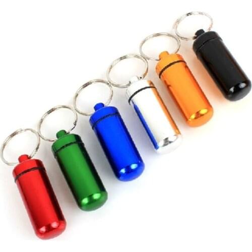 6xSmall Pill Tablet Medicine Storage Box Bottle Container Keychain Waterproof