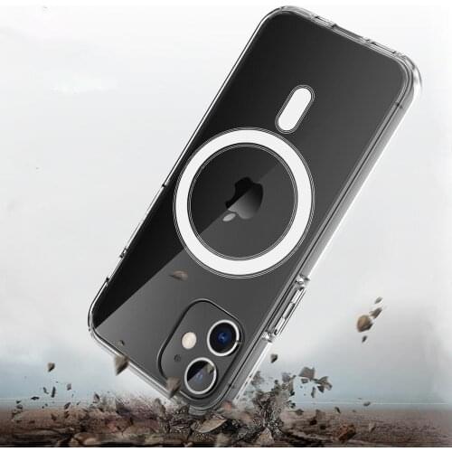 Phone Case For Magsafe Wireless Charging For iPhone 12 Pro Max Soft Silicone TPU Cover For iPhone 12 Pro Mini Clear Funda Coque