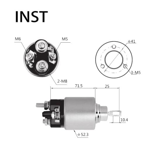 ELECTROMAGNETIC SWTICH SOLENOID FOR 12V 1.4KW 2.339.304.005 2.339.304.009 2.339.304.046 378 12411427080 12417501736
