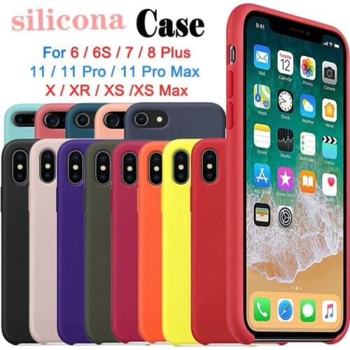 Funda de silicona con iPhone 11pro XS Max XR 6S 7 8Plus Se2020, funda de silicona con caja al por menor