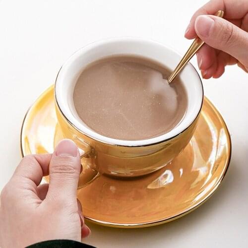 Handpainted Gold Monogram Natural Marble Porcelain Coffee Mug Christmas Gift Tea Milk Cups and Mugs Creative Wedding Gift