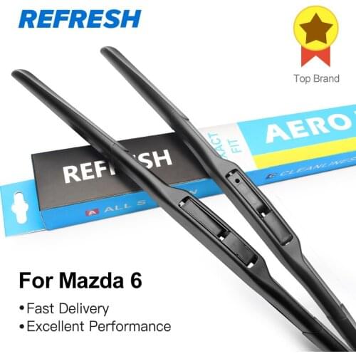 REFRESH Hybrid Hybrid Wiper Blades for Mazda 6 Fit Hook Arms ( For North American Version Only )