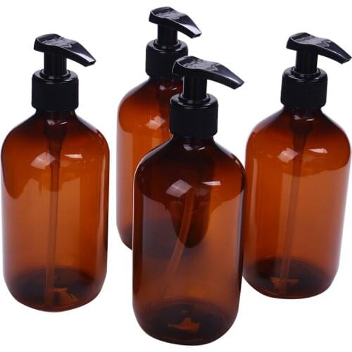 4Pcs New 500Ml Pump Bottle Makeup Bathroom Liquid Shampoo Bottle Travel Dispenser Bottle Container for Soap Shower Gel