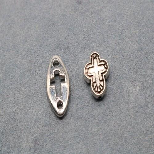Christian Jesus Cross Hole Medal. Hollow Jesus cross beads. Bracelet pendant