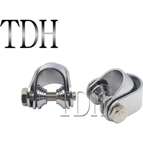 Motorcycle Chrome 1-1/8" to 1-3/8" Crash Bar Footrests Clamp Engine Guard Bar Mount Clamp Highway Footpeg Pegs for Harley