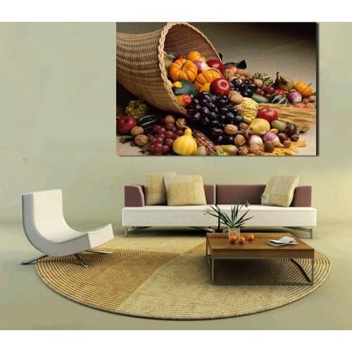JQHYART Fruit And Vegetable Party Wall Pictures For Living Room Canvas Art Home Decor Modern No Frame Oil Painting