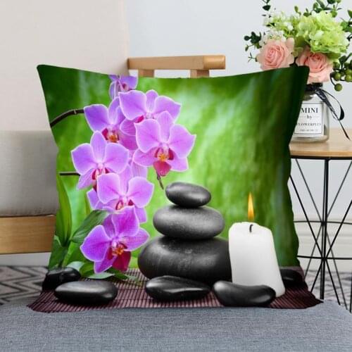 New Stone And Flower Pillowcase Bedroom Home Decorative Gift Pillow Cover Square Zipper Pillow Cases 40x40,45x45 Satin Soft