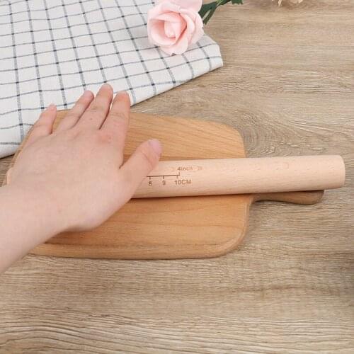 New With Scale Solid Wood Rolling Stick Cake Pie Noodles Rolling Pins Wooden Sticks Decoration Dough Roller Baking Kitchen Tools