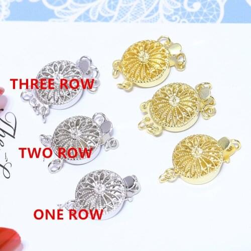 ONE ROW/TWO ROW/THREE ROW NEW ARRIVAL 925 Sterling Silver Necklace Bracelet Clasps and Hooks Jewellery Accessory Parts Settings
