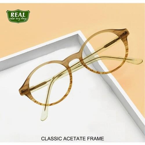 Handmade Acetate Small Size Eyeglass Frame Men Women Vintage Round Glasses Frames Full Rim Pattern Eyewear