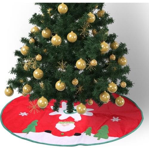 Festive Party Supplies 90cm Red Cloth Santa Claus Non woven Fabric Decoration Christmas Tree Skirts
