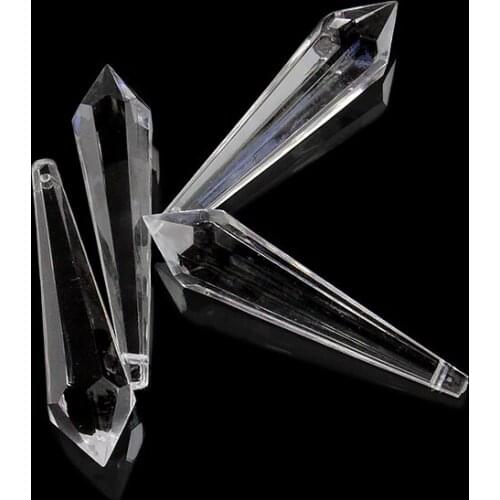 Clear Color Acrylic Icicle U Drop Pendant 73mm Sun Catchers 10pcs/Lot Window Prism Decorative Chandelier Wedding