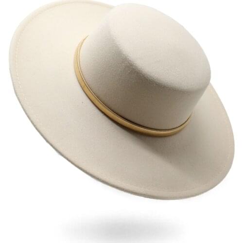 Fedora elastic accessories hat mens brim 9.5cm flat top hat ladies felt jazz hat autumn and winter new flat top шапка женская
