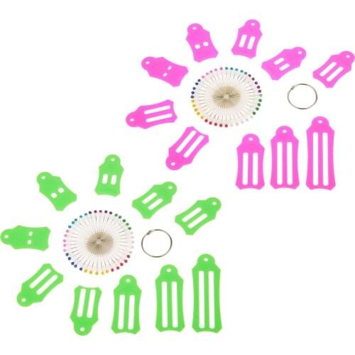 10Pcs Folding Fabric Tape Maker Biasing Strips with 40 pcs of Multi-color Quilting Pins and Storage Ring Sewing Quilting Tools