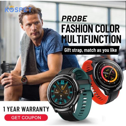 Kospet Probe Mens Smartwatch Fitness Tracker Full Touch Heart Rate Monitor Ip68 Waterproof Smart Watch Women for Xiaomi Apple
