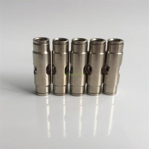 S107 Tee connector with 2 hole nozzle seats brass with nickle plating material slip type for 3/8 hose and misting system 20pcs