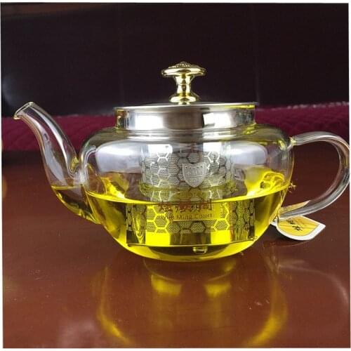 Heat-resistant glass teapot, practical flower glass teapot with infusion tea herbal coffee health and wellness products