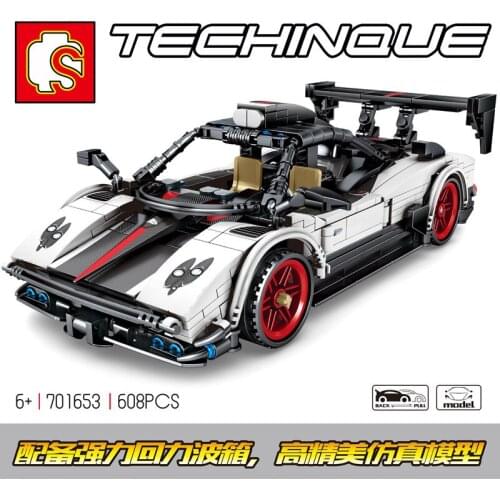 High Speed Technique Pull Back Racing Simulation Car Models Building BricksBoys DIY Vehicle Toys Gift
