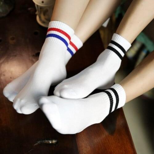ZDL-251 Preppy Style Harajuku Kawaii Striped Funny Socks Retro Cotton Casual Women Couples Sock 10 Pairs