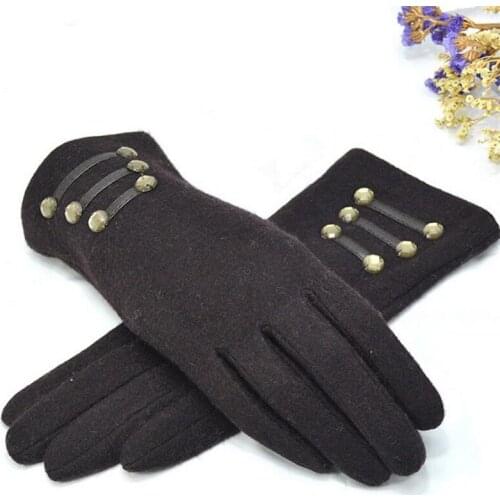 LJCUIYAO Women Gloves Winter Fashion Womens Winter Outdoor Sport Warm Gloves Female Gloves Cashmere Warm Full Finger Ski Glove