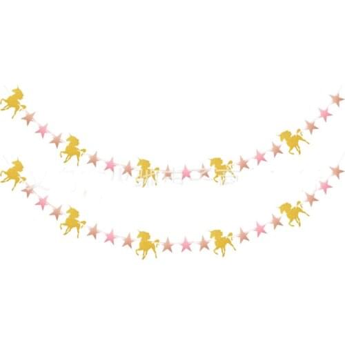 1set DIY Unicorn Banners Party Garlands Decor Happy Birthday Baby Showers Party Decoration Kids Room Hanging Background Supplies