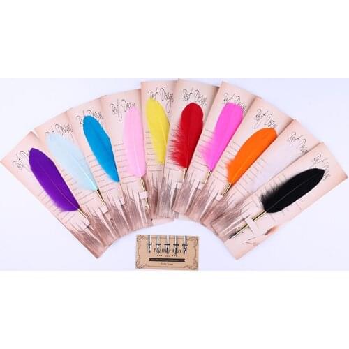 1 Set Feather Dip Fountain Pen Chancery Quill Oblique Pens +5pcs Nib Carved Metal for Fancy Font Calligraphy a Vintage Pen 2018