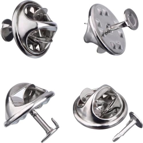 1 Pack Gold Rhodium Color Copper Nail Tie Tack Lapel Pin Back Clutch Scatter Butterfly Clasp Squeeze Badge Holder DIY Jewelry