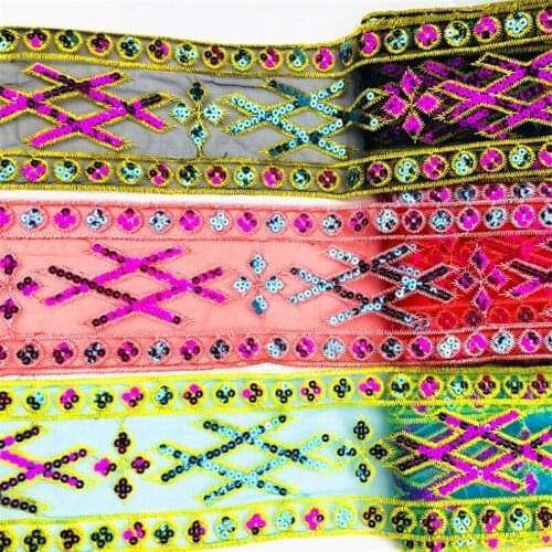 10cm width glitter gold siver Sequins flower Lace Ribbons mesh organza ribbon Fabric Dress Garments hair Accessories GH139