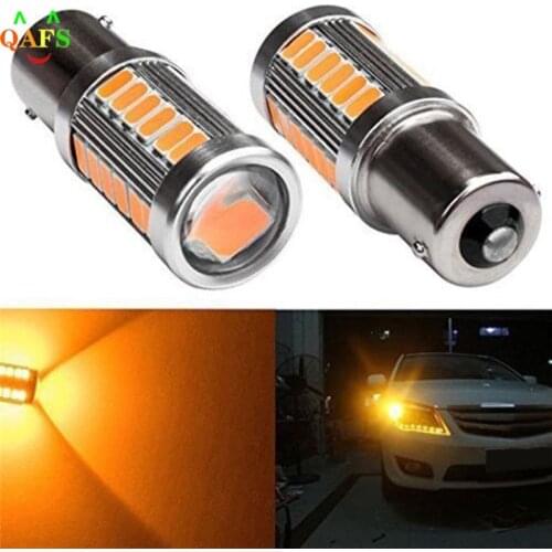 12v Yellow Amber P21W 1156 BA15S LED Bulb 5730 SMD Turn Signal Bulb Brake Light Auto Reverse Lamps