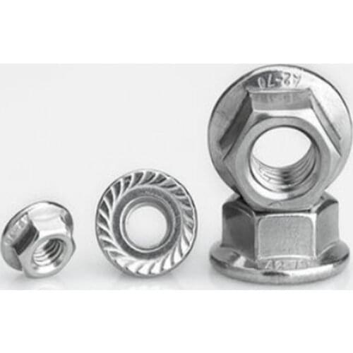 20PCS m3 M4 M5 M6 M8 304 Stainless steel Flange Hex Nut