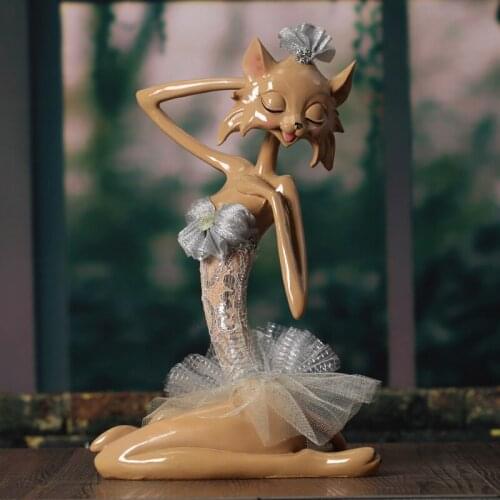 21*32cm wholesale Creative Gift resin ornaments artificial crafts beautiful fox home hotel decor statue table bookshelf saloon