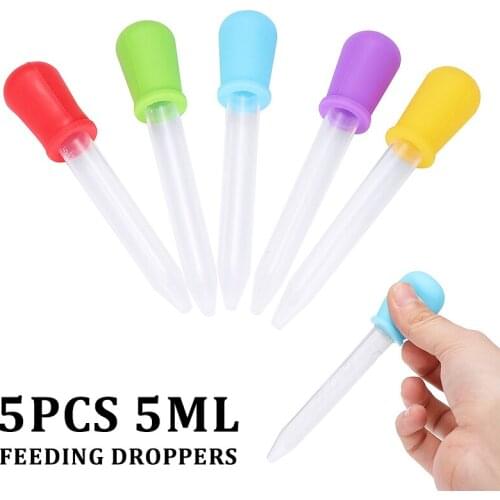 5pcs Feeding Droppers Silicone Pipettes for Candy Sweet Children Infant Utensils For Home Supplies
