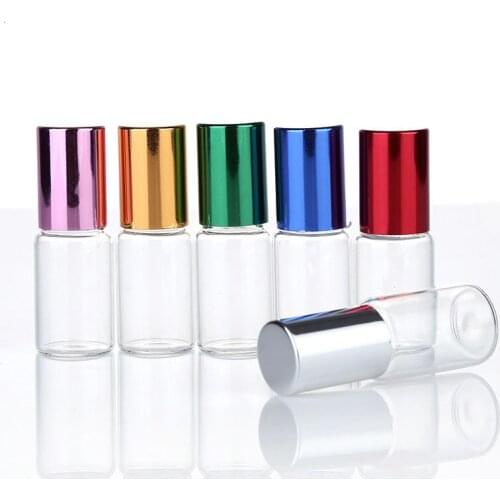 500 x Refillable Transparent 5ML Small Glass Roll on Bottle with Glass Ball Small 5cc Clear Roll on Perfume Containers