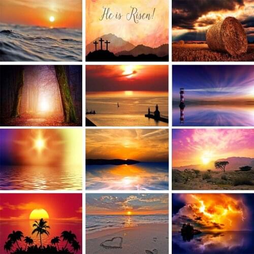 5D DIY Full Square Diamond Painting Sunset Landscape Wonder Seascape Embroidery Mosaic Pattern Cross Stitch Kit Home Decoration