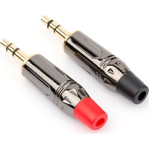 5/20/100pcs Jack 3.5 mm Audio Male Plug Connectors 3 Poles Gold Plated Earphone Plugs Solder Replace 3.5 mm AUX Connector OD 6mm