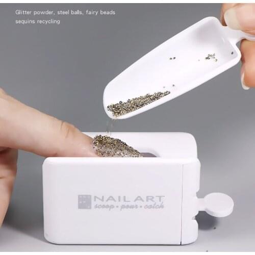 White ABS Double Layer French Powder Box Recycled Nail Powder Storage Box Portable Infiltration Powder Container Nail Tool