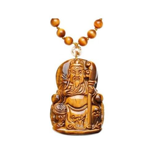 Free shipping natural Tigers eye GUANGONG NECKLACE PENDANT charm necklace jewellery wholesale NECKLACE pendant