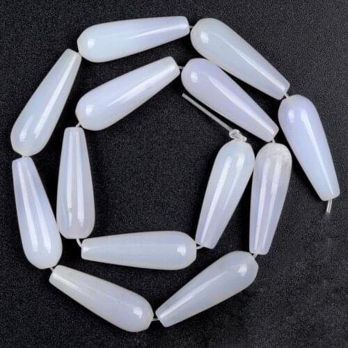 Natural Stone White Gray Red Green Waterdrop Agates Beads For Jewelry Making Needlework DIY Charms Bracelet Accessories 15