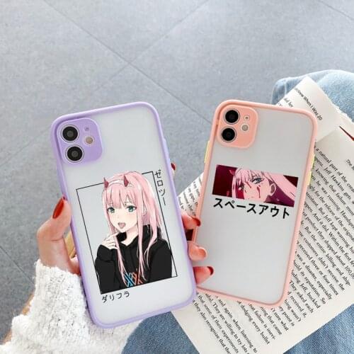 Cute Anime Zero Two Darling in the FranXX Phone Case For iPhone 11 Pro MAX 12 7 XS XR SE20 X 8 6s Plus Clear Hard PC Cover Shell