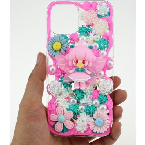 Handmade Phone Case For Iphone 12 13 11 Pro Max Mini X XS XSMAX XR SE 2020 Kawaii Apple Cover Pink Luxury Clear Women Bulk Cute