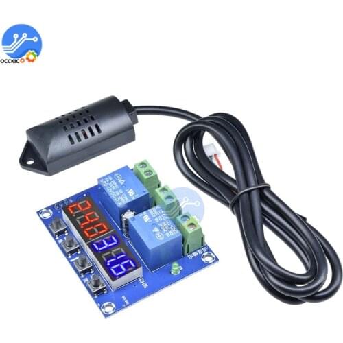 XH-M452 Digital Thermostat Temperature Humidity Sensor Incubator Hygrometer Controller Module DC 12V LED Display Dual Output