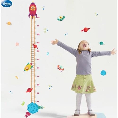Kids Height Chart Wall Sticker for Child Rooms Cartoon Rocket Cosmic Planet DIY Ruler Wallpaper Growth Charts Nursery Room Decor