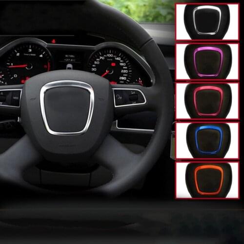 For Audi A4 A5 A6 Q3 Q5 Q7 Steering Wheel Sequin Trim Frame Emblem Sticker Styling Interior Chrome Accessory